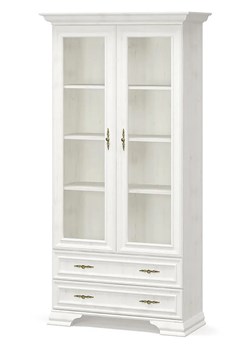 Biały klasyczny regał z witryną - Mefir 16X ze sklepu Edinos.pl w kategorii Regały i witryny - zdjęcie 178215277