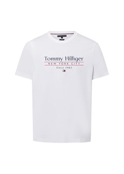 Tommy Hilfiger Koszulka męska Mężczyźni Bawełna biały jednolity ze sklepu vangraaf w kategorii T-shirty męskie - zdjęcie 178215916