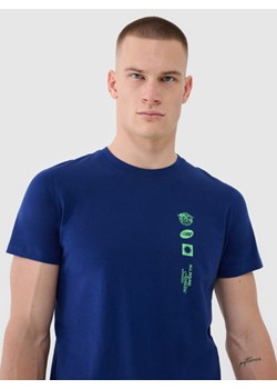 Męski t-shirt z nadrukiem 4F 4FRSS25TTSHM2689 - granatowy ze sklepu Sportstylestory.com w kategorii T-shirty męskie - zdjęcie 178218579