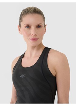 Damski top treningowy 4F 4FWSS25TFSLF413 - czarny ze sklepu Sportstylestory.com w kategorii Bluzki damskie - zdjęcie 178220739