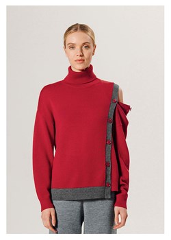 Rodier Wełniany sweter w kolorze czerwono-antracytowym ze sklepu Limango Polska w kategorii Swetry damskie - zdjęcie 178224846