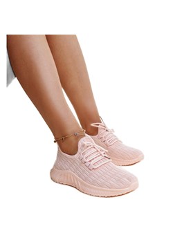 Różowe materiałowe sneakersy Milena ze sklepu ButyModne.pl w kategorii Buty sportowe damskie - zdjęcie 178226786