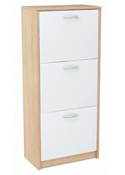 Szafka Na Buty Dąb Sonoma + Biały W1-G22 ze sklepu Edinos.pl w kategorii Zestawy mebli do przedpokoju - zdjęcie 178228558