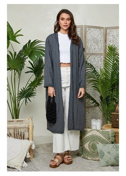 Lin Passion Lniany kardigan w kolorze antracytowym ze sklepu Limango Polska w kategorii Swetry damskie - zdjęcie 178229699