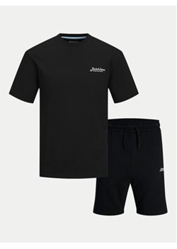 Jack&Jones Komplet t-shirt i szorty sportowe Beau 12277466 Czarny Relaxed Fit ze sklepu MODIVO w kategorii Spodenki męskie - zdjęcie 178233377