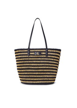 LAUREN RALPH LAUREN Torebka Brie Striped Straw Large Tote Bag 431959019002 Granatowy ze sklepu MODIVO w kategorii Torby Shopper bag - zdjęcie 178233556