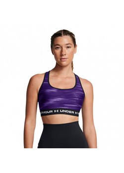 Biustonosz treningowy Under Armour Crossback Mid Print - fioletowy ze sklepu Sportstylestory.com w kategorii Biustonosze - zdjęcie 178253166