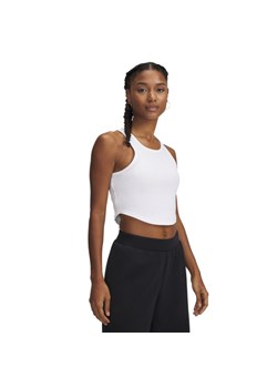 Damski top basic Under Armour UA Rival Rib Tank - biały ze sklepu Sportstylestory.com w kategorii Bluzki damskie - zdjęcie 178253329