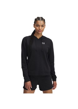 Damska bluza dresowa nierozpinana z kapturem Under Armour UA Rival Terry Hoodie - czarna ze sklepu Sportstylestory.com w kategorii Bluzy damskie - zdjęcie 178253397