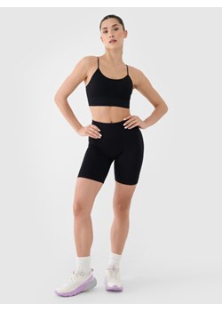 Damski biustonosz treningowy 4F 4FWSS25USBAF151 - czarny ze sklepu Sportstylestory.com w kategorii Biustonosze - zdjęcie 178253467