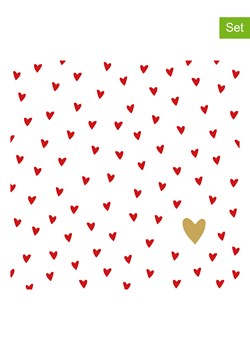 ppd Serwetki (40 szt.) "Little Hearts" w kolorze biało-czerwonym ze sklepu Limango Polska w kategorii Akcesoria kuchenne - zdjęcie 178254345