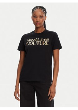 Versace Jeans Couture T-Shirt 78HAHE02 Czarny Regular Fit ze sklepu MODIVO w kategorii Bluzki damskie - zdjęcie 178255447