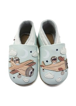 Lait et Miel Skórzane buty &quot;Aviator&quot; w kolorze błękitno-beżowym do raczkowania ze sklepu Limango Polska w kategorii Kapcie dziecięce - zdjęcie 178256075
