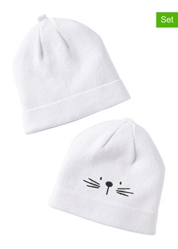 vertbaudet Czapki beanie (2 szt.) w kolorze białym ze sklepu Limango Polska w kategorii Czapki dziecięce - zdjęcie 178269927