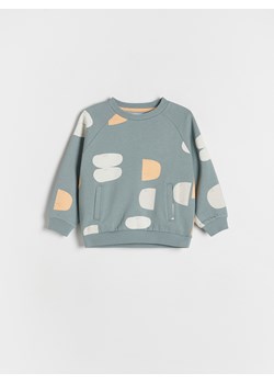 Reserved - Bawełniana bluza z nadrukiem - ciemny turkus ze sklepu Reserved w kategorii Bluzy chłopięce - zdjęcie 178283088