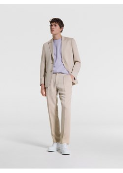 Reserved - Spodnie slim fit z zakładkami - beżowy - id: 335BK-08X - marki Reserved - 178283358 Reserved - Spodnie slim fit z zakładkami - beżowy ze sklepu Reserved w kategorii Spodnie męskie - zdjęcie 178283358