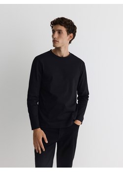 Reserved - Bawełniany longsleeve - czarny ze sklepu Reserved w kategorii T-shirty męskie - zdjęcie 178283915