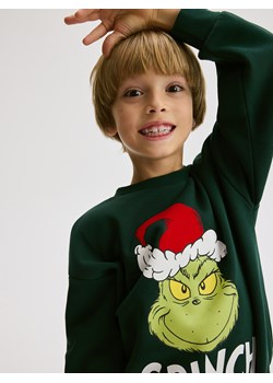 Reserved - Świąteczna bluza Grinch - ciemnozielony ze sklepu Reserved w kategorii Bluzy chłopięce - zdjęcie 178284189
