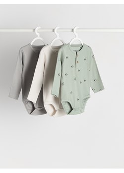 Reserved - Bawełniane body 3 pack - jasnoszary ze sklepu Reserved w kategorii Odzież dla niemowląt - zdjęcie 178285859