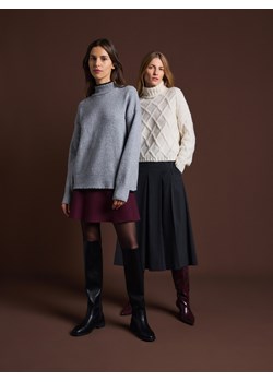 Reserved - Sweter z kontrastową wstawką - szary ze sklepu Reserved w kategorii Swetry damskie - zdjęcie 178287218