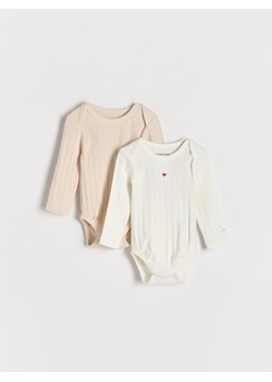 Reserved - Prążkowane body 2 pack - złamana biel ze sklepu Reserved w kategorii Odzież dla niemowląt - zdjęcie 178288178