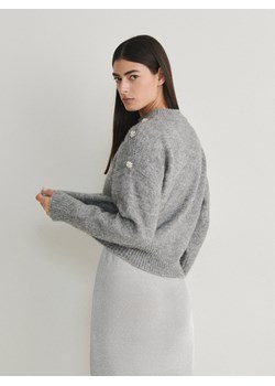 Reserved - Sweter z ozdobnymi dżetami - szary ze sklepu Reserved w kategorii Swetry damskie - zdjęcie 178290527