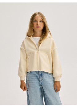 Reserved - Bluza z kapturem - kremowy ze sklepu Reserved w kategorii Bluzy dziewczęce - zdjęcie 178291096