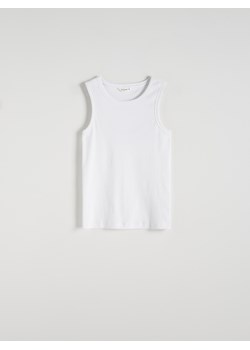 Reserved - Dzianinowy top slim - biały ze sklepu Reserved w kategorii T-shirty męskie - zdjęcie 178294689