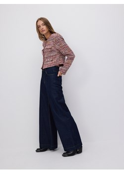 Reserved - Jeansy wide leg z przeszyciem - granatowy ze sklepu Reserved w kategorii Jeansy damskie - zdjęcie 178295377
