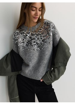 Reserved - Sweter z cekinami - jasnoszary ze sklepu Reserved w kategorii Swetry damskie - zdjęcie 178301895