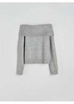 Reserved - Sweter z odkrytymi ramionami - szary ze sklepu Reserved w kategorii Swetry damskie - zdjęcie 178301959