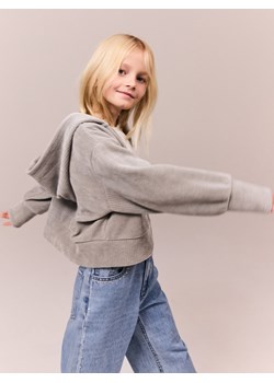 Reserved - Bluza z kapturem ze strukturalnej dzianiny - jasnoszary ze sklepu Reserved w kategorii Bluzy dziewczęce - zdjęcie 178318996