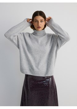 Reserved - Wełniany sweter z kaszmirem - jasnoszary ze sklepu Reserved w kategorii Swetry damskie - zdjęcie 178321195
