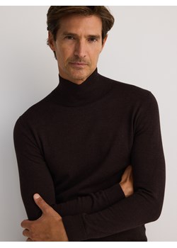 Reserved - Bawełniany sweter z golfem - ciemnobrązowy - id: ZV060-89M - marki Reserved - 178321419 Reserved - Bawełniany sweter z golfem - ciemnobrązowy ze sklepu Reserved w kategorii Swetry męskie - zdjęcie 178321419