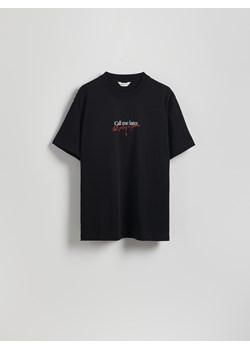 Reserved - T-shirt comfort z nadrukiem - czarny ze sklepu Reserved w kategorii T-shirty męskie - zdjęcie 178321576
