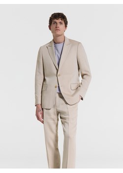Reserved - Marynarka slim fit z lyocellem - beżowy ze sklepu Reserved w kategorii Marynarki męskie - zdjęcie 178322027