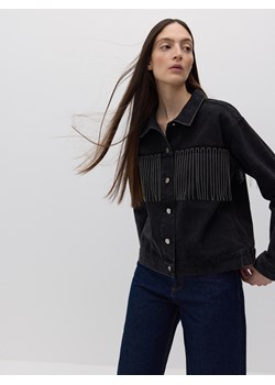 Reserved - Kurtka jeansowa z frędzlami - czarny ze sklepu Reserved w kategorii Kurtki damskie - zdjęcie 178322157