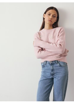 Reserved - Sweter z dekoracyjnymi kokardami - brudny róż ze sklepu Reserved w kategorii Swetry damskie - zdjęcie 178322749
