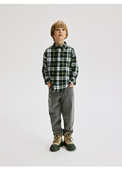 Reserved - Flanelowa koszula regular fit - ciemnozielony ze sklepu Reserved w kategorii Koszule chłopięce - zdjęcie 178322837