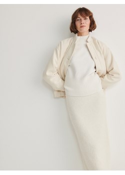 Reserved - Dzianinowa spódnica midi - złamana biel ze sklepu Reserved w kategorii Spódnice - zdjęcie 178323929