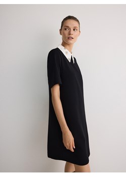 Reserved - Sukienka z ozdobnym kołnierzem - czarny ze sklepu Reserved w kategorii Sukienki - zdjęcie 178324177