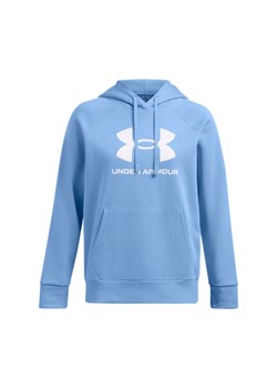 Damska bluza dresowa nierozpinana z kapturem Under Armour UA Rival Fleece Big Logo Hdy - niebieska ze sklepu Sportstylestory.com w kategorii Bluzy damskie - zdjęcie 178324358