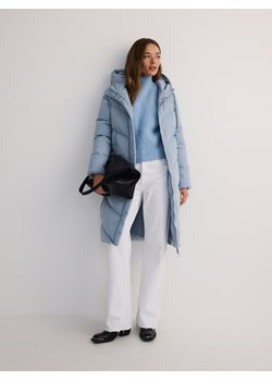 Reserved - Pikowana kurtka z kapturem - jasnoniebieski ze sklepu Reserved w kategorii Kurtki damskie - zdjęcie 178327015