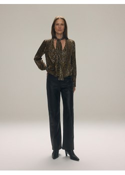 Reserved - Skórzane spodnie - czarny ze sklepu Reserved w kategorii Spodnie damskie - zdjęcie 178327777