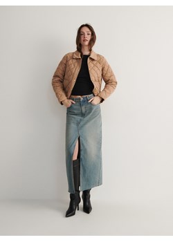 Reserved - Pikowana kurtka z kołnierzem - beżowy ze sklepu Reserved w kategorii Kurtki damskie - zdjęcie 178328495