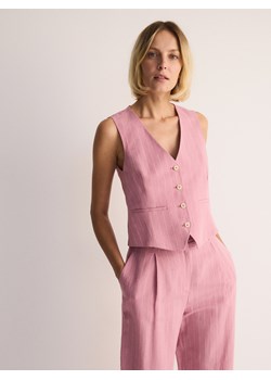 Reserved - Kamizelka garniturowa z dodatkiem lnu - wielobarwny ze sklepu Reserved w kategorii Kamizelki damskie - zdjęcie 178334297