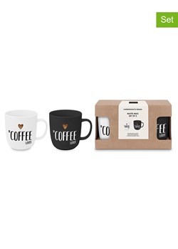 ppd Kubki jumbo (2 szt.) &quot;Coffee Lover&quot; w kolorze czarnym i białym - 350 ml ze sklepu Limango Polska w kategorii Kubki - zdjęcie 178339855