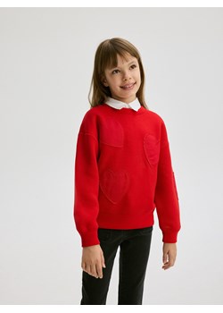 Reserved - Bluza w serca - czerwony ze sklepu Reserved w kategorii Bluzy dziewczęce - zdjęcie 178357249