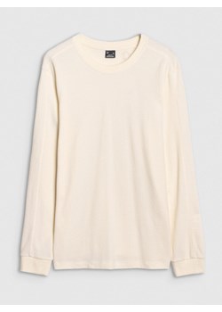 Męski longsleeve 4F 4FRSS25TLONM518 - biały ze sklepu Sportstylestory.com w kategorii T-shirty męskie - zdjęcie 178363189