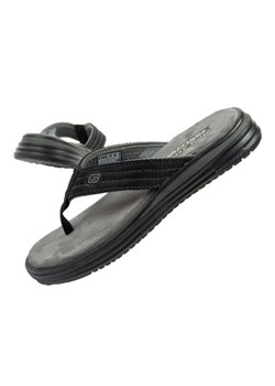 Japonki Skechers Proven M 204577 Blk czarne ze sklepu ButyModne.pl w kategorii Klapki męskie - zdjęcie 178363958